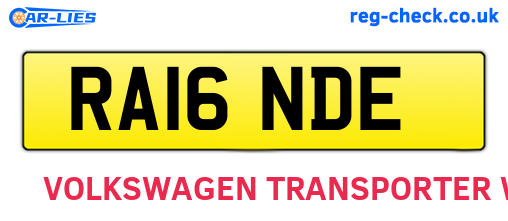 RA16NDE are the vehicle registration plates.