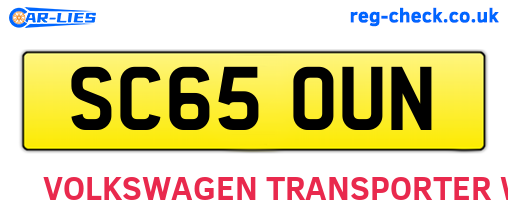 SC65OUN are the vehicle registration plates.