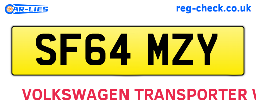 SF64MZY are the vehicle registration plates.