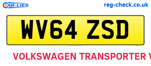 WV64ZSD are the vehicle registration plates.