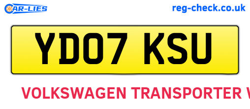 YD07KSU are the vehicle registration plates.