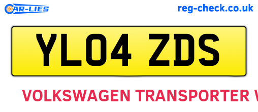 YL04ZDS are the vehicle registration plates.