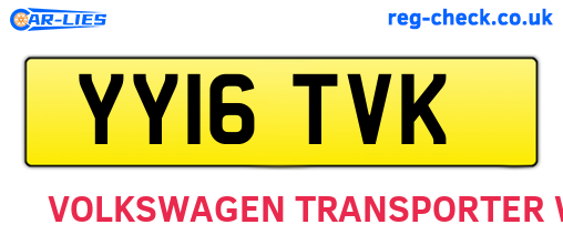 YY16TVK are the vehicle registration plates.