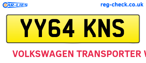 YY64KNS are the vehicle registration plates.