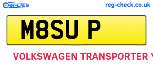 M8SUP are the vehicle registration plates.
