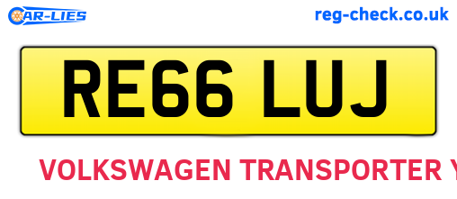 RE66LUJ are the vehicle registration plates.