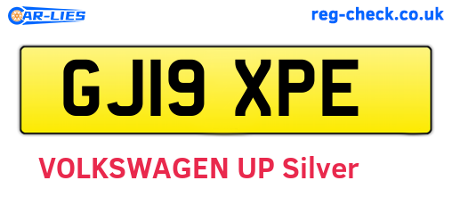 GJ19XPE are the vehicle registration plates.