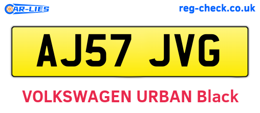 AJ57JVG are the vehicle registration plates.