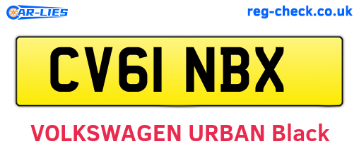 CV61NBX are the vehicle registration plates.