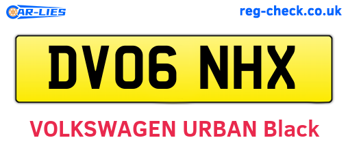DV06NHX are the vehicle registration plates.