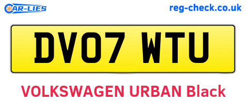 DV07WTU are the vehicle registration plates.