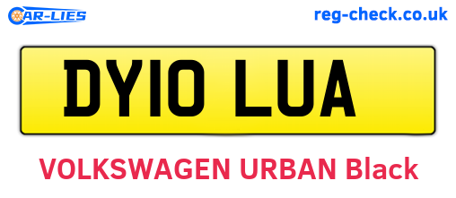DY10LUA are the vehicle registration plates.
