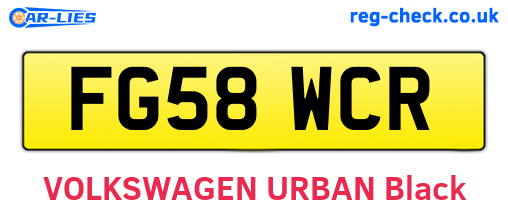 FG58WCR are the vehicle registration plates.