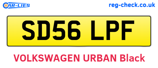 SD56LPF are the vehicle registration plates.