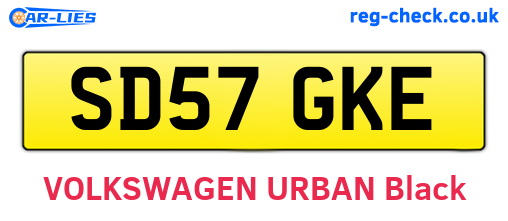 SD57GKE are the vehicle registration plates.