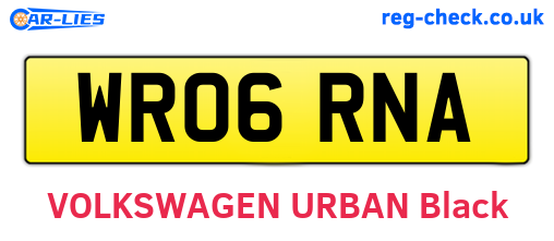 WR06RNA are the vehicle registration plates.