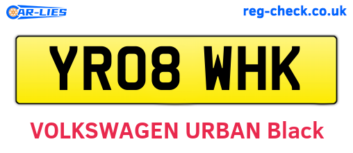 YR08WHK are the vehicle registration plates.