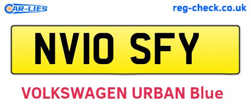 NV10SFY are the vehicle registration plates.