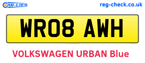 WR08AWH are the vehicle registration plates.