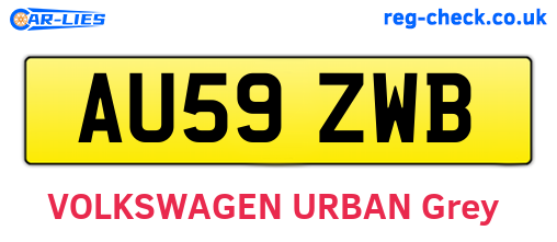 AU59ZWB are the vehicle registration plates.