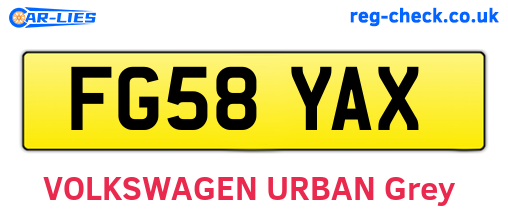 FG58YAX are the vehicle registration plates.