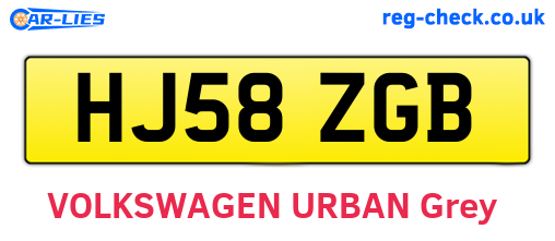 HJ58ZGB are the vehicle registration plates.