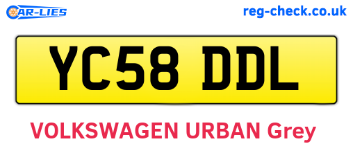 YC58DDL are the vehicle registration plates.