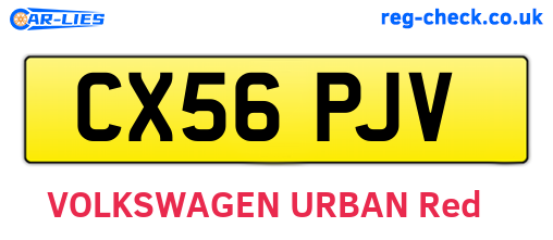 CX56PJV are the vehicle registration plates.