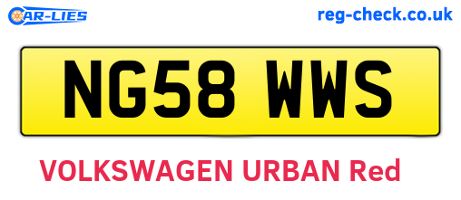 NG58WWS are the vehicle registration plates.