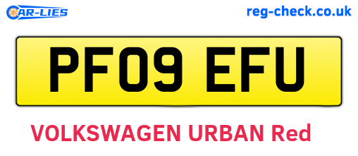 PF09EFU are the vehicle registration plates.