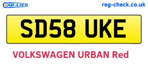 SD58UKE are the vehicle registration plates.