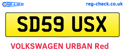 SD59USX are the vehicle registration plates.