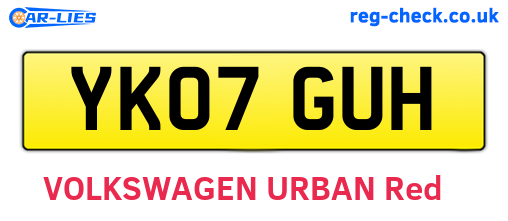 YK07GUH are the vehicle registration plates.