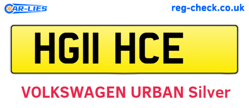 HG11HCE are the vehicle registration plates.