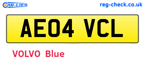 AE04VCL are the vehicle registration plates.