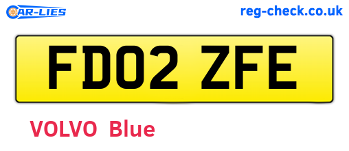 FD02ZFE are the vehicle registration plates.