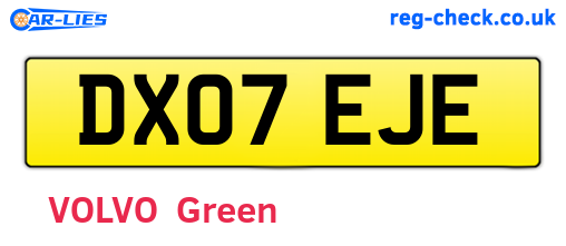 DX07EJE are the vehicle registration plates.