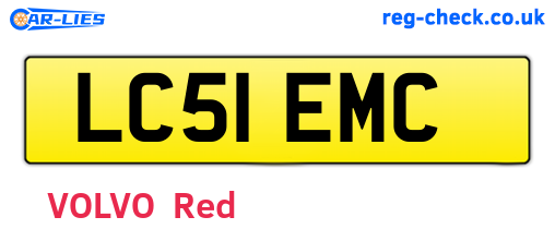 LC51EMC are the vehicle registration plates.