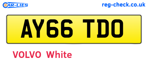AY66TDO are the vehicle registration plates.