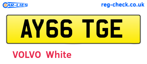 AY66TGE are the vehicle registration plates.