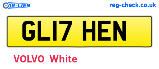 GL17HEN are the vehicle registration plates.