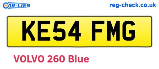 KE54FMG are the vehicle registration plates.