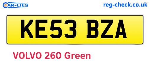 KE53BZA are the vehicle registration plates.