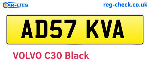 AD57KVA are the vehicle registration plates.