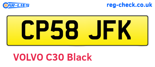 CP58JFK are the vehicle registration plates.