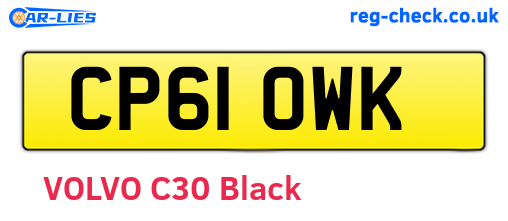 CP61OWK are the vehicle registration plates.