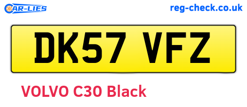 DK57VFZ are the vehicle registration plates.