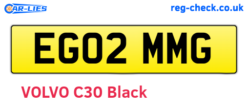 EG02MMG are the vehicle registration plates.