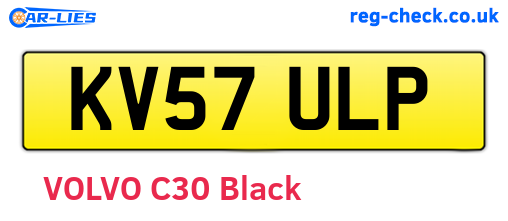 KV57ULP are the vehicle registration plates.