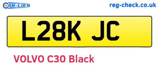 L28KJC are the vehicle registration plates.